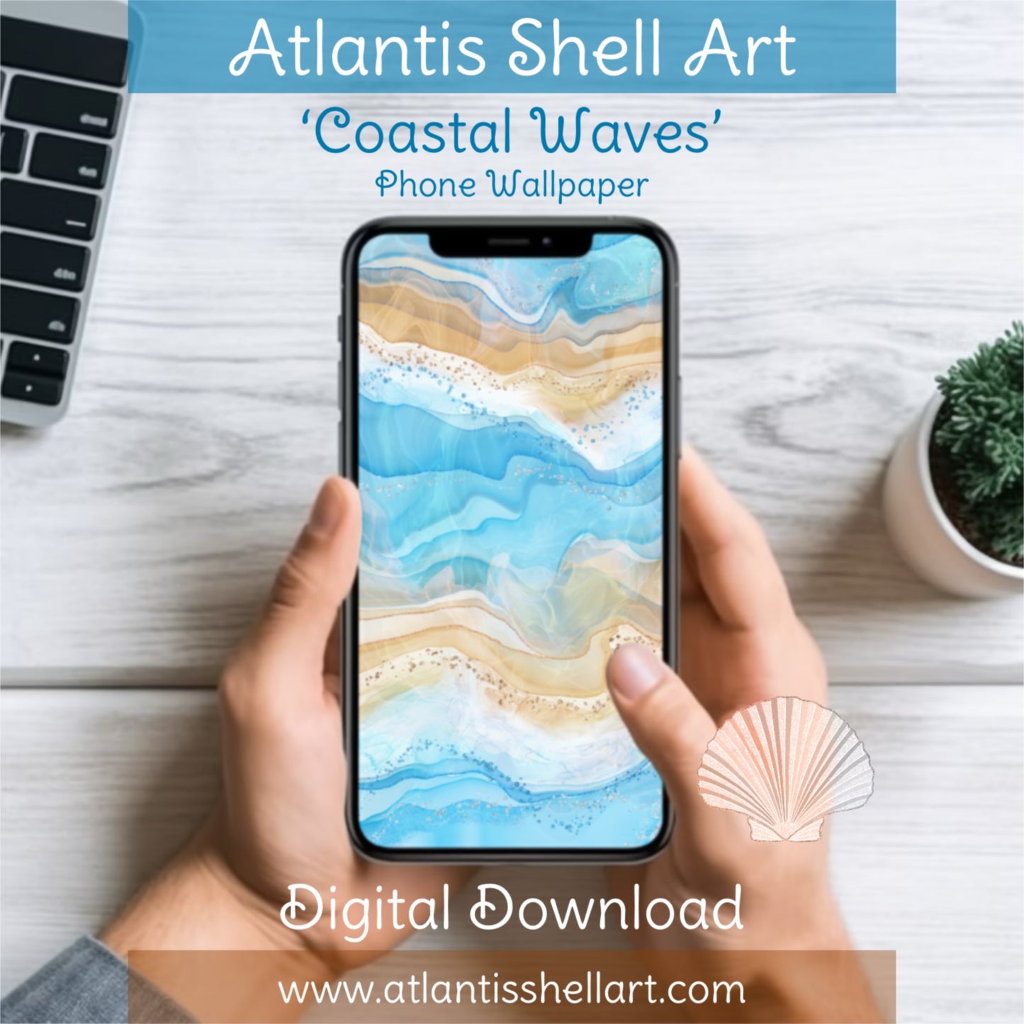 Coastal Waves Phone Wallpaper – Digital Download